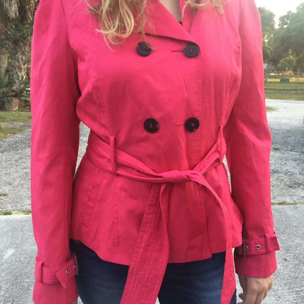 🌧Pink Trench Coat, Black Rivet - Picture 5 of 12
